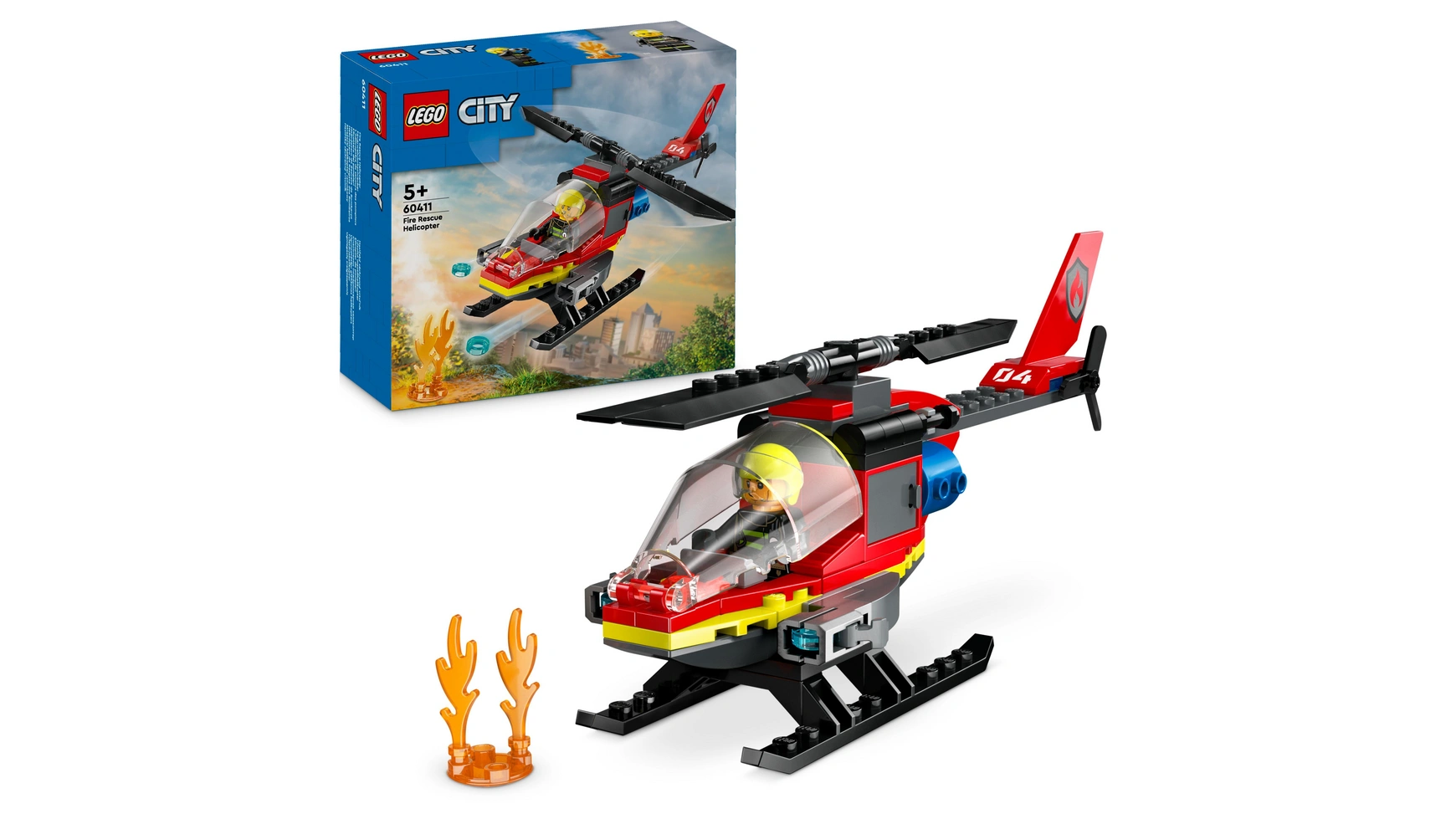 Lego City Fire Helicopter, игрушка пожарной службы с вертолетом