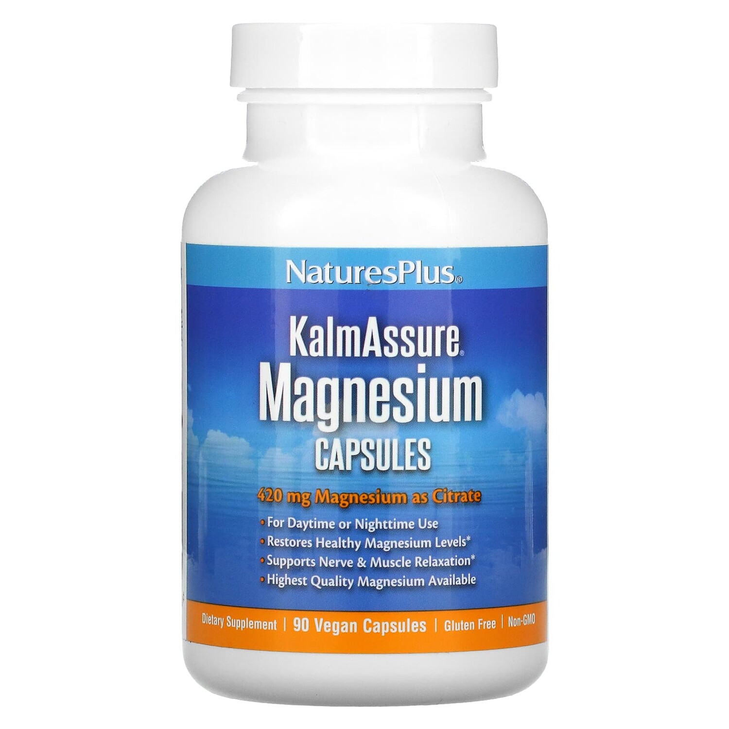 

KalmAssure, магний, 140 мг, 90 веганских капсул, NaturesPlus