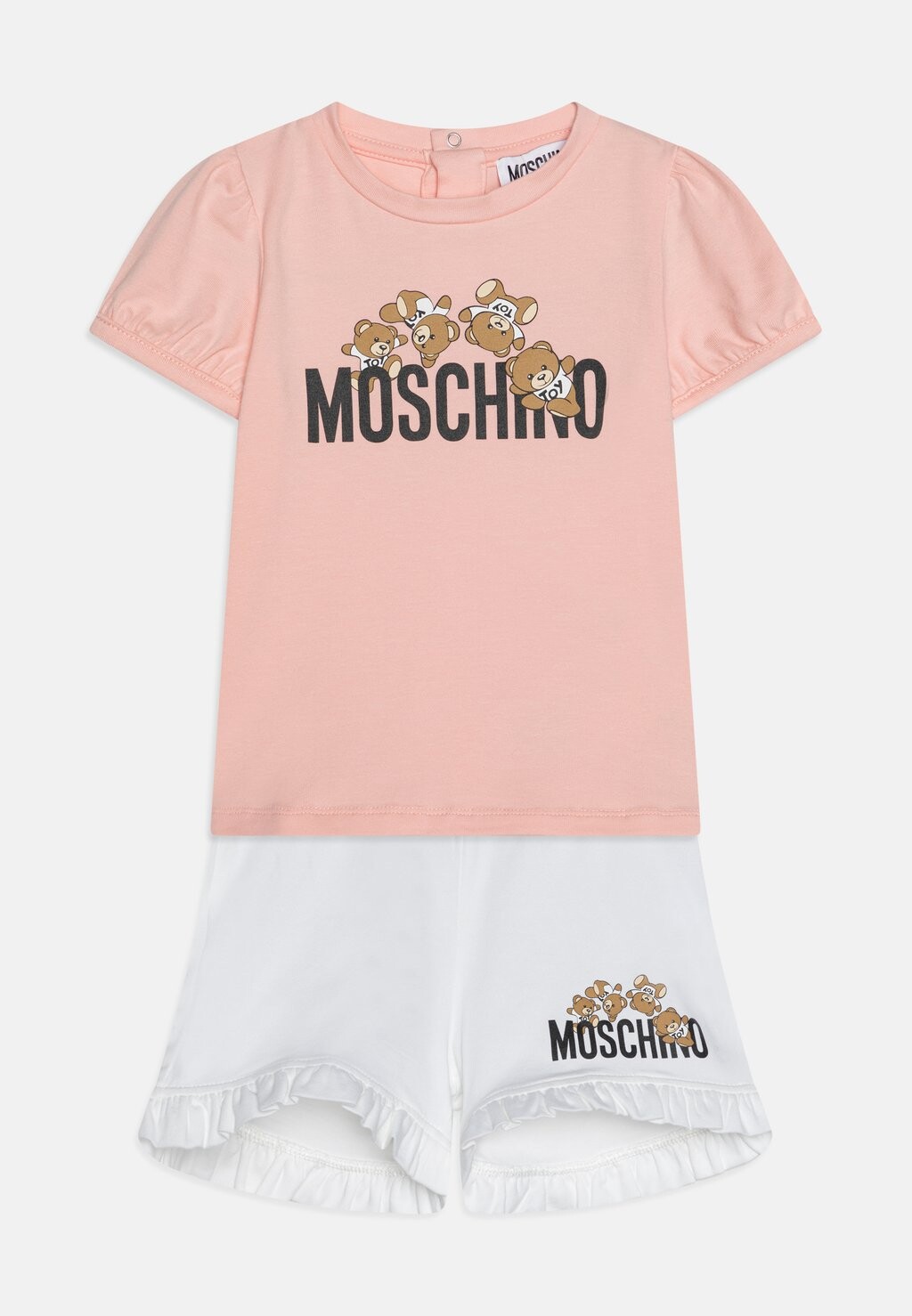 

Футболка с принтом BABY SET MOSCHINO, цвет sugar rose/white