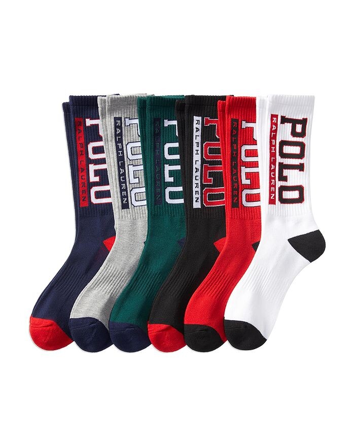 

Спортивные носки Polo Ralph Lauren Big Polo Crew, 6 шт, мультиколор
