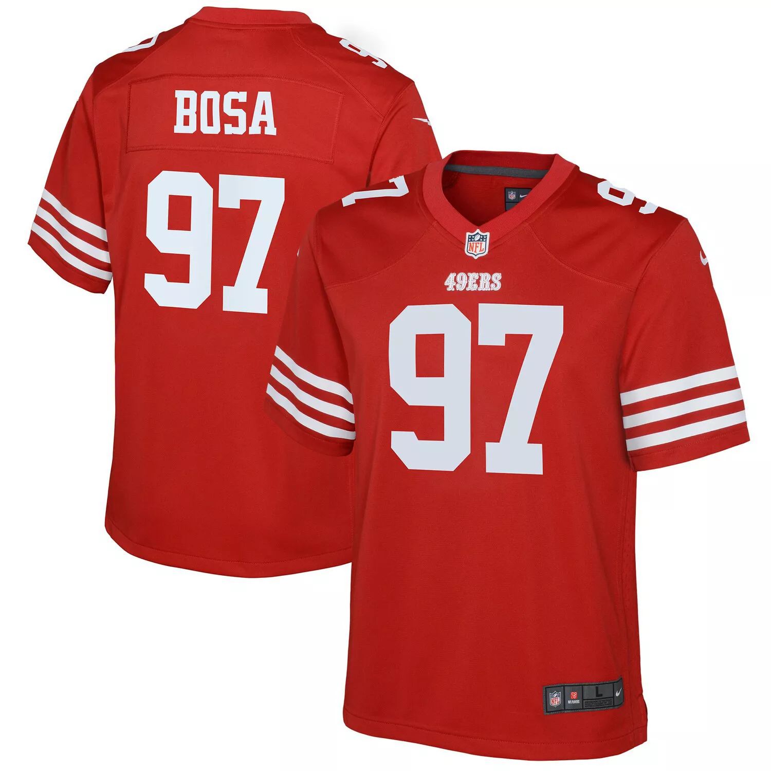 

Молодежная игровая майка Nike Nick Bosa Scarlet San Francisco 49ers Nike