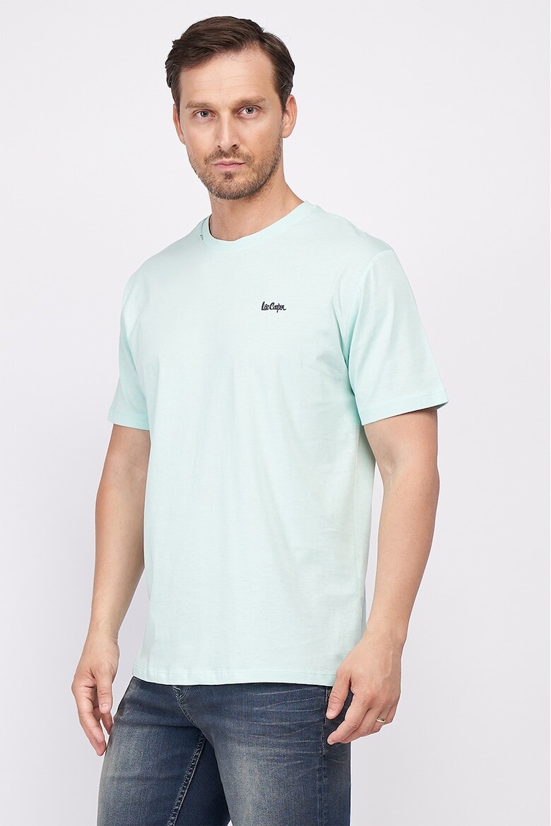 

Хлопковая футболка с овальным вырезом Lee Cooper, синий