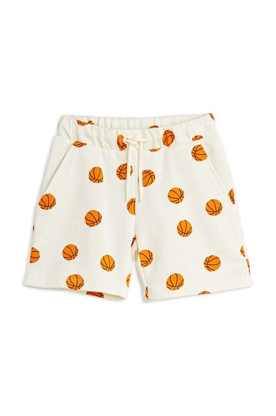 Mini Rodini Детские хлопковые шорты Баскетбол, белый