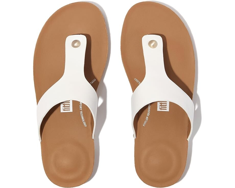 

Сандалии FitFlop Iqushion Leather Toe-Post, цвет Urban White
