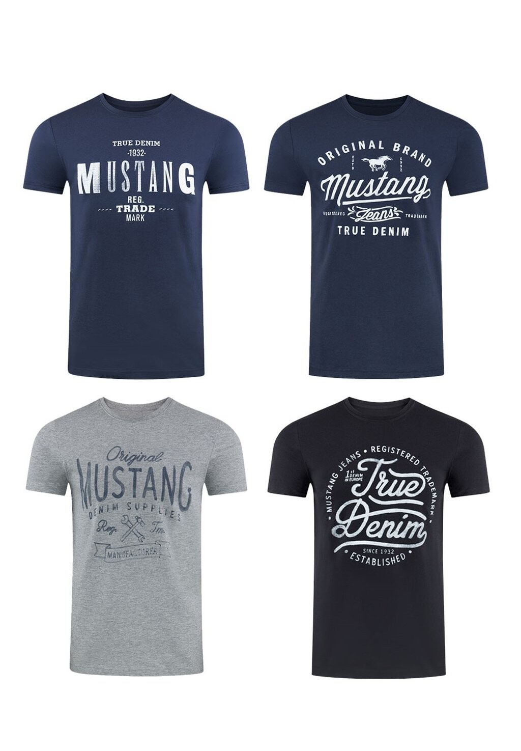 

Футболка с принтом BASIC PRINT TEE 4 PACK Mustang, цвет farbmix
