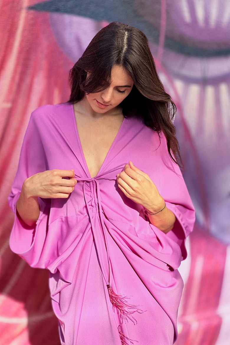 свободное атласное платье concept a trois фиолетовый Свободное атласное платье Concept A Trois, фиолетовый