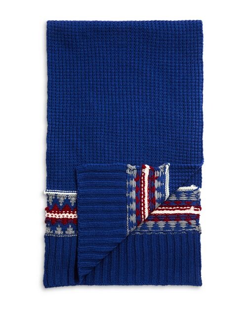 

Шарф жаккардовой вязки вафельной вязки The Men's Store at Bloomingdale's, цвет Blue