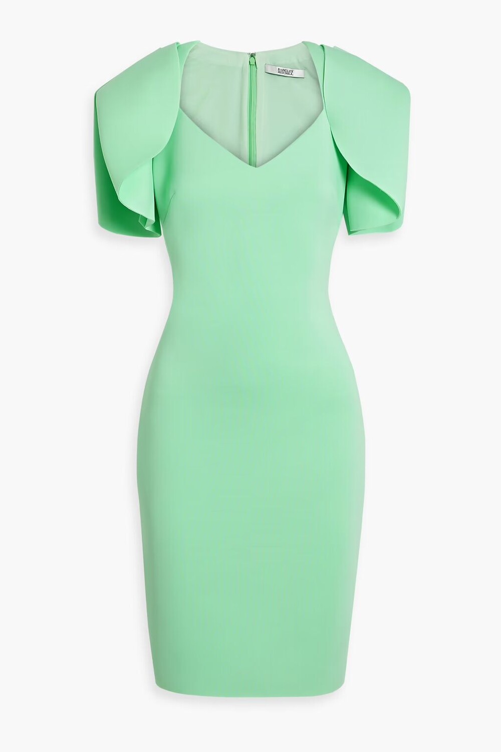 

Платье с аквалангом с рюшами Badgley Mischka, мятный