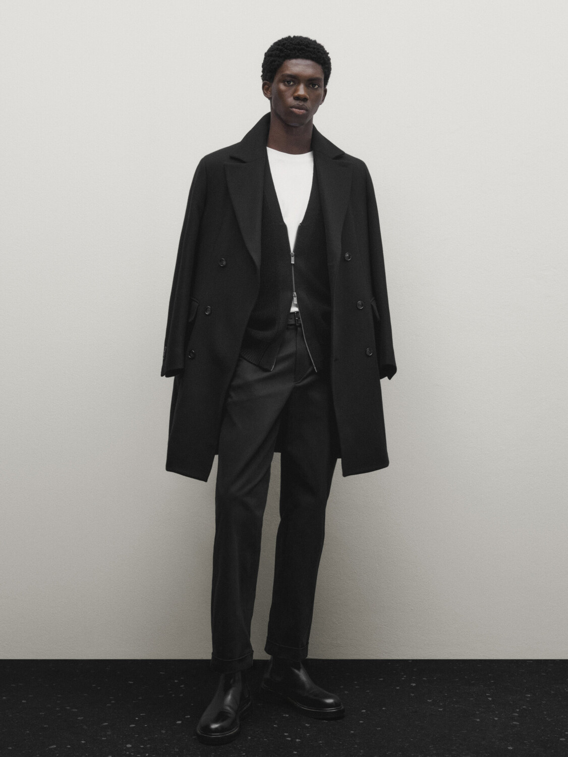 

Черные ботинки челси наппа Massimo Dutti, черный