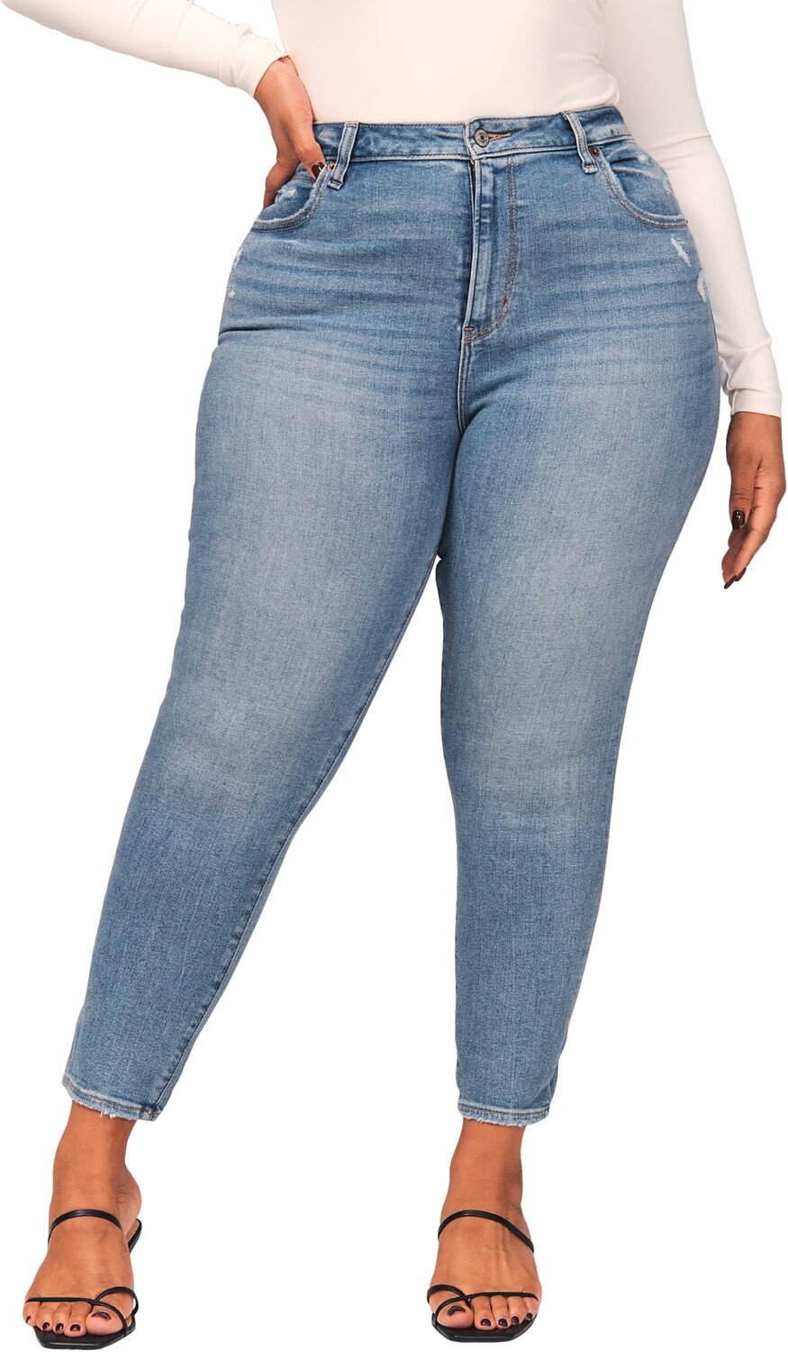 

Джинсы Curve Love High-Rise Super Skinny Ankle Jeans Abercrombie & Fitch, цвет Medium