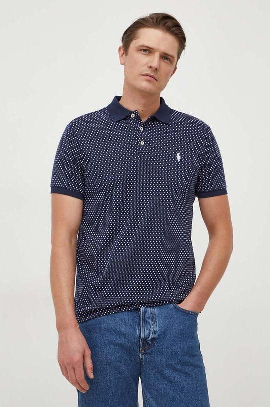 Хлопковая рубашка-поло Polo Ralph Lauren, темно-синий рубашка поло из сетчатой ткани приталенного кроя polo ralph lauren синий