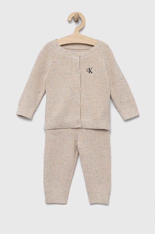 

Хлопковый детский комплект Calvin Klein Jeans, бежевый