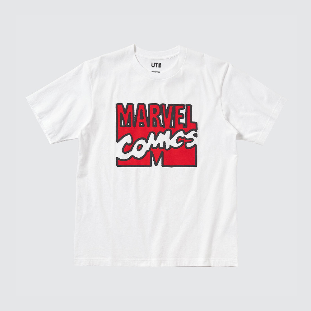 

Футболка Uniqlo Disney Marvel унисекс с принтом и коротким рукавом, белый