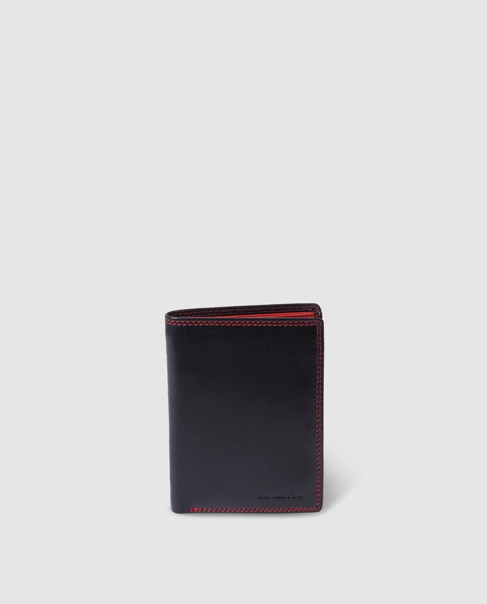Мужской вертикальный кошелек Daviletto черный кожаный Daviletto, черный комплект panduit fosmh1u держателей черный