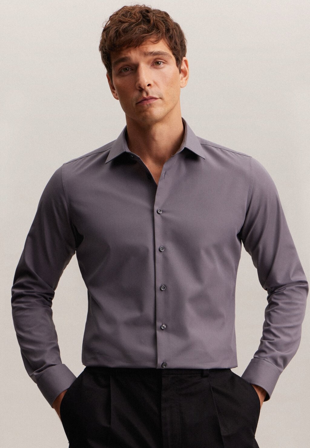 

Классическая рубашка Kent X-Slim Fit Seidensticker, цвет grey