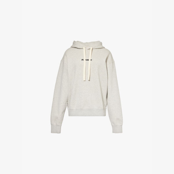

Толстовка из хлопкового джерси с фирменным принтом Felpa Jil Sander, зеленый