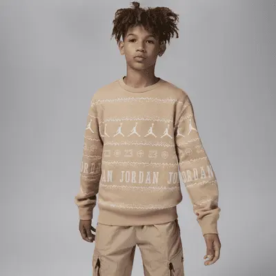 

Топ Jordan MJ Holiday Fleece Crew Big Kids Top, цвет Hemp