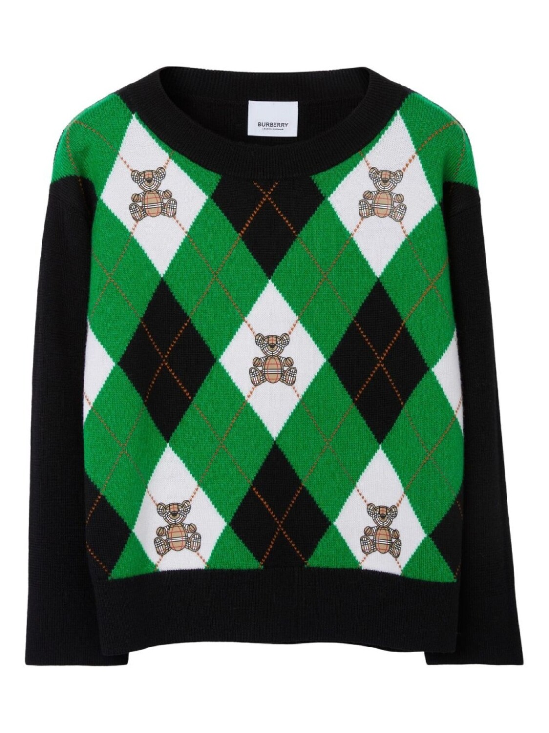 

Burberry Kids джемпер Thomas Bear с узором аргайл, черный