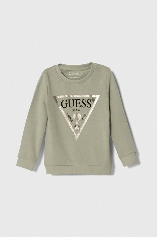 

Детская хлопковая толстовка Guess, зеленый