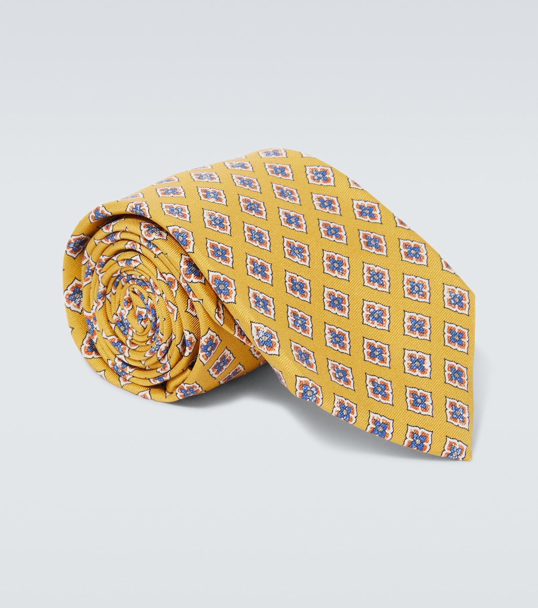 Шелковый галстук с принтом Canali, мультиколор