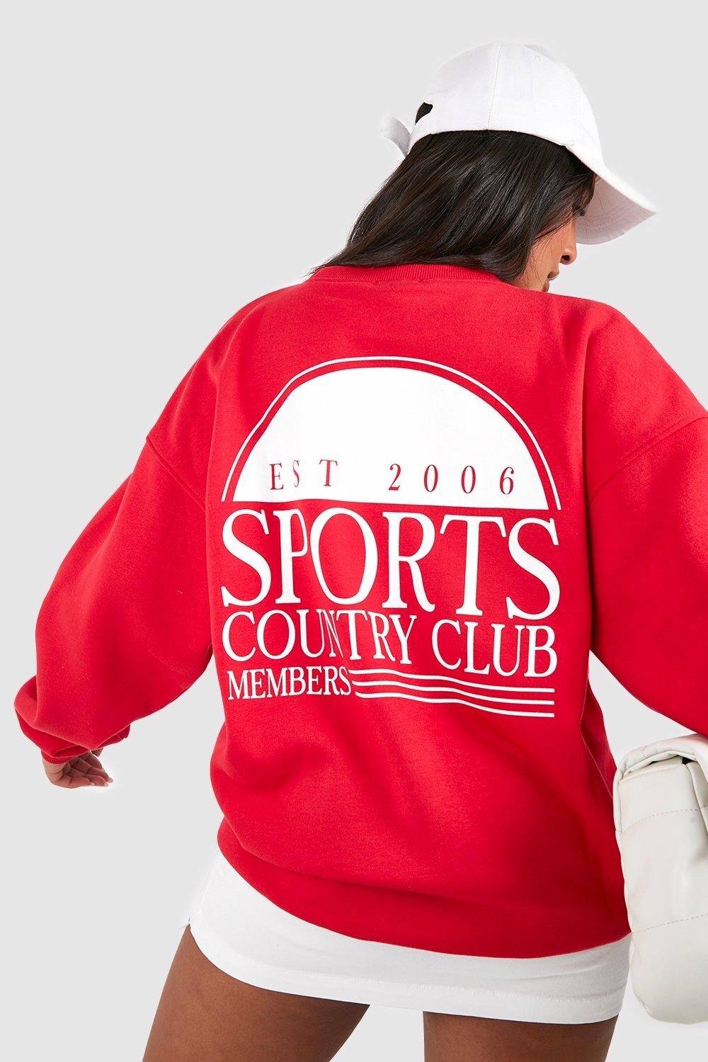 

Свитшот с принтом plus sports club Boohoo, красный