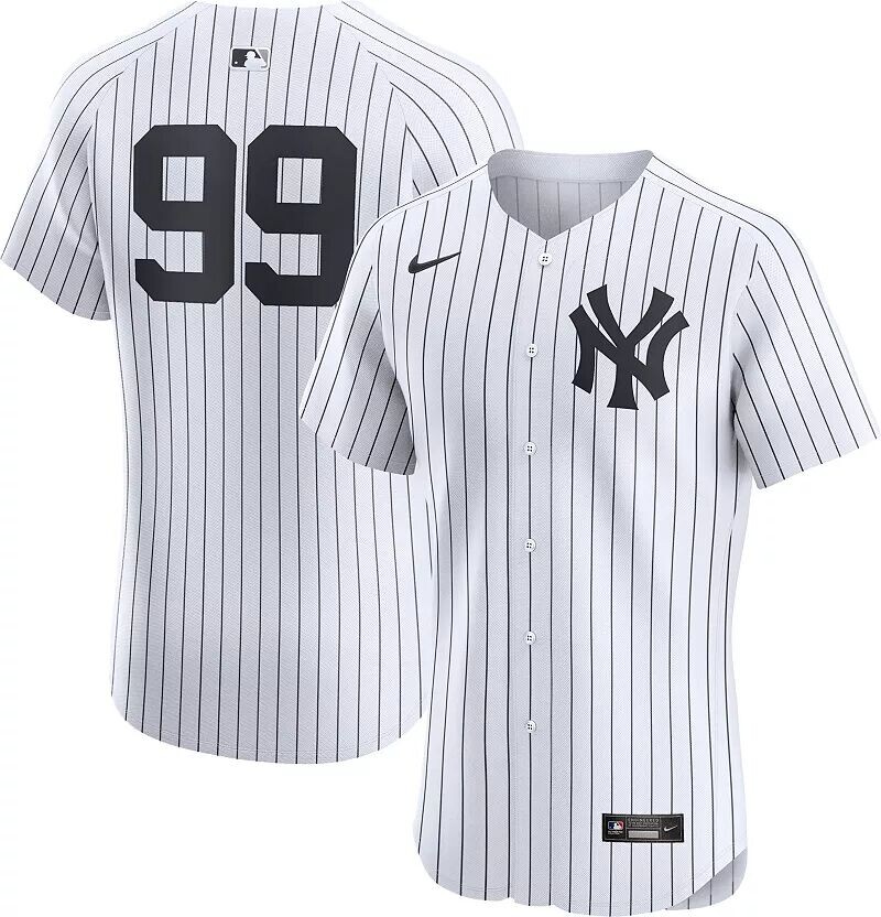 

Мужская белая майка Nike New York Yankees Aaron Judge #99 Home Elite