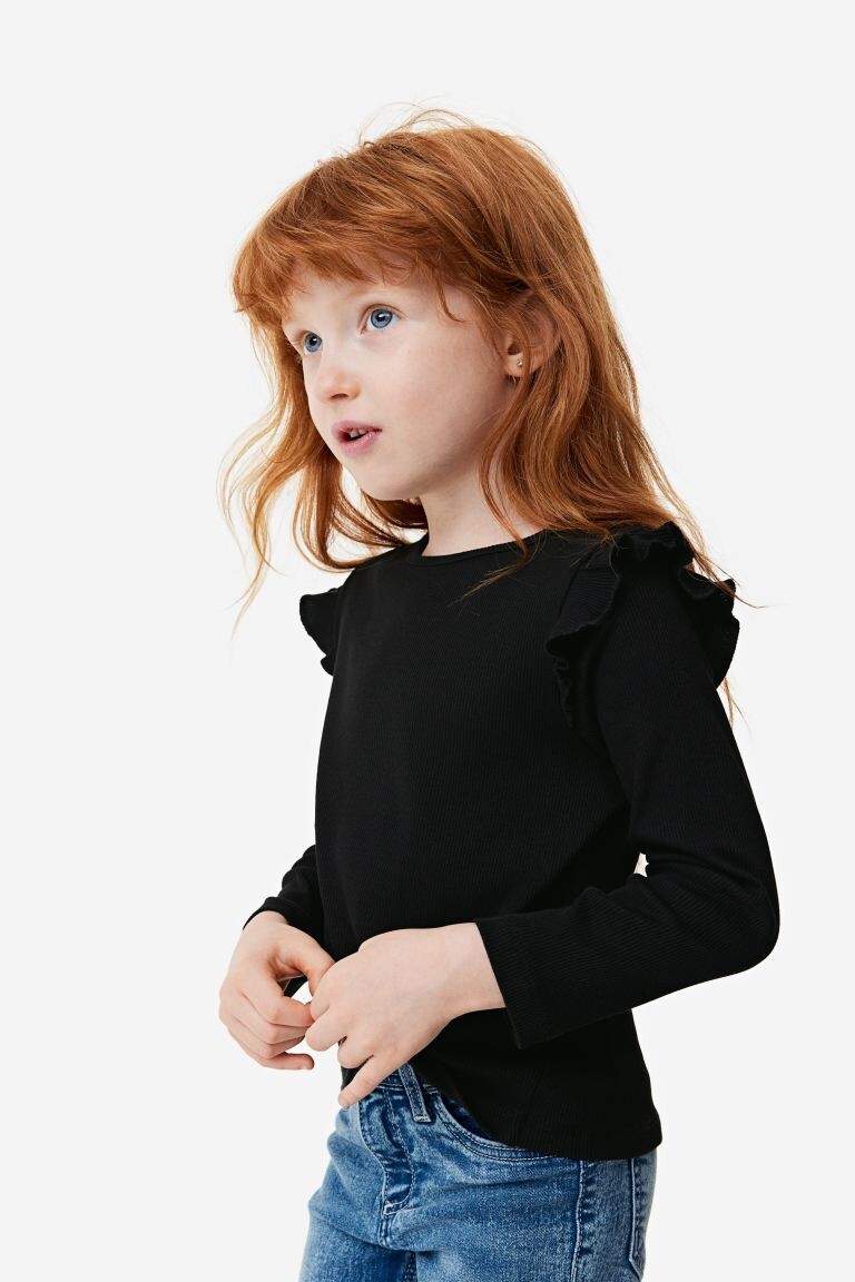 

Топ с воланами и рубчиком H&M