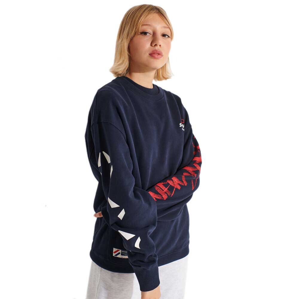 

Толстовка Superdry Strikeout Over Sized, синий