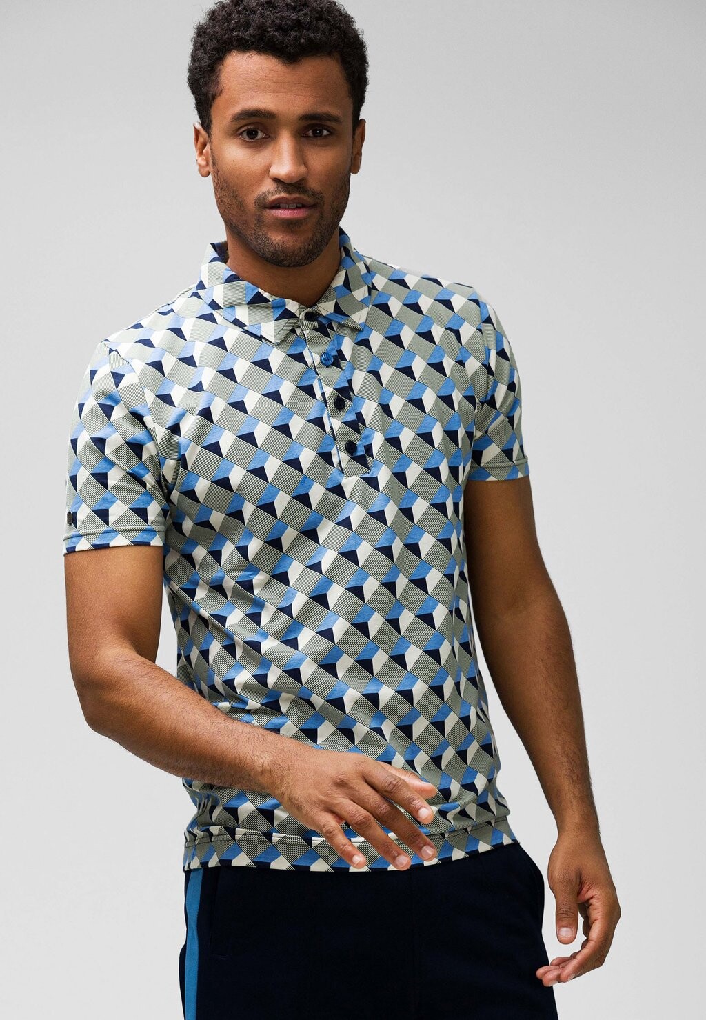 

Рубашка-поло WICKEDEST WITH GEOMETRIC PATTERN 4funkyflavours, цвет blue