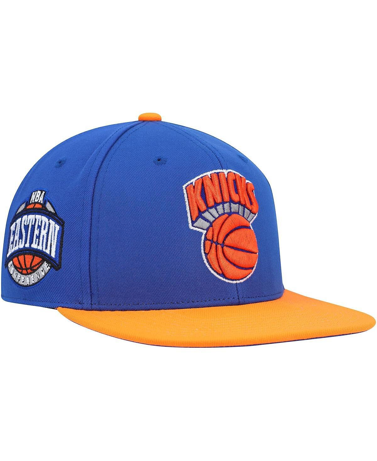 

Мужская синяя, оранжевая облегающая шляпа New York Knicks Hardwood Classics Coast to Coast Mitchell & Ness
