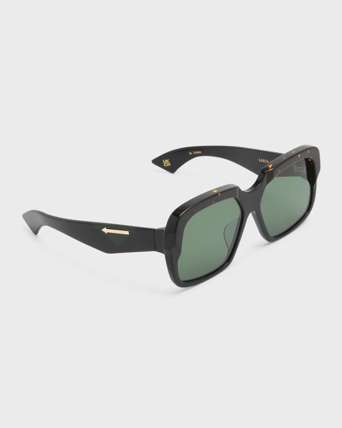 

Квадратные солнцезащитные очки с логотипом из ацетата Karen Walker, цвет Black Tort