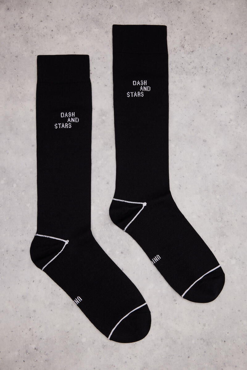 Черные удлиненные технические носки Dash and Stars, черный зимние носки трубы женские эластичные компрессионные носки леггинсы для медсестер высокие длинные компрессионные носки трубы для бега
