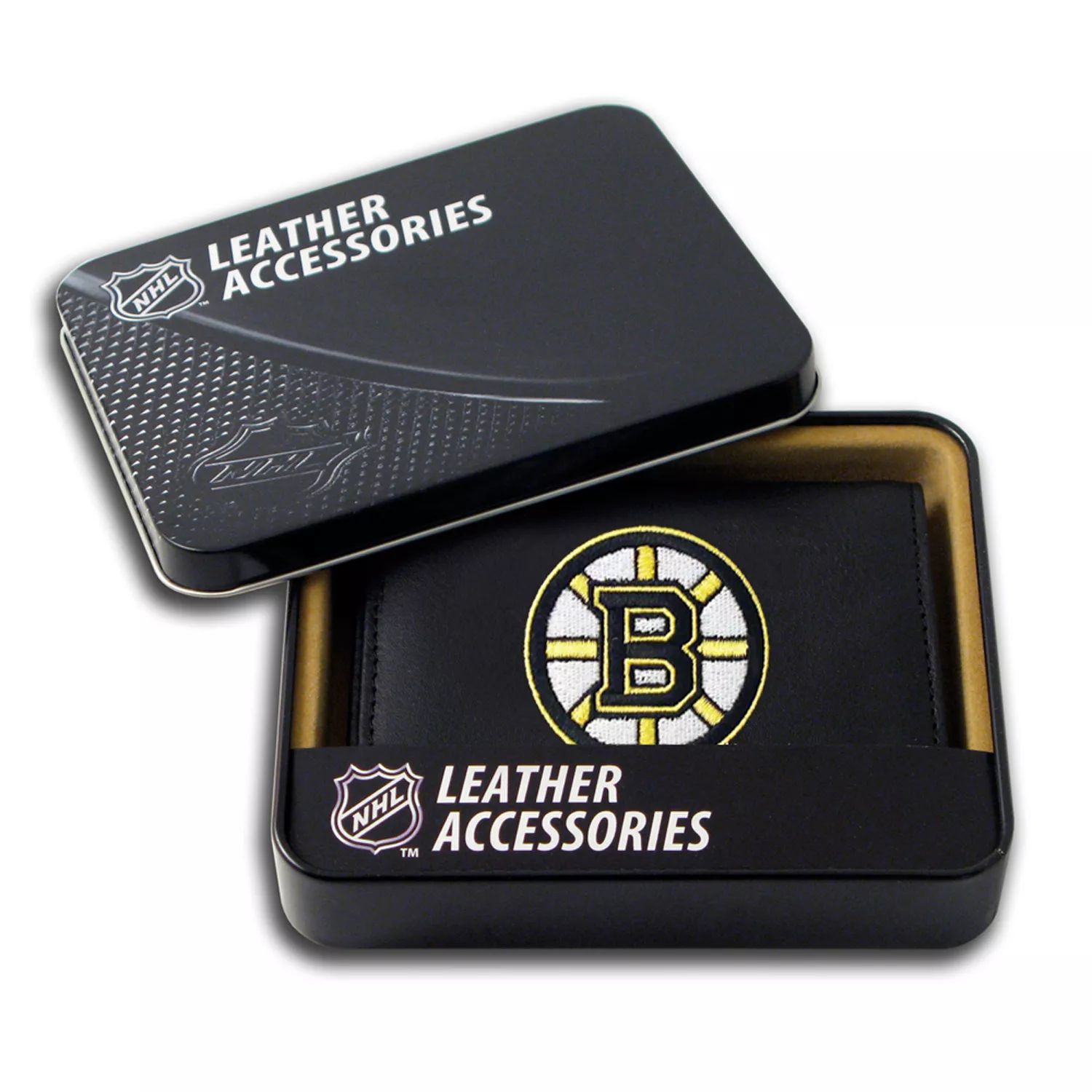 кожаный кошелек в три сложения boston bruins nhl Кожаный кошелек в три сложения Boston Bruins