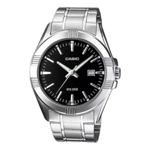Часы Casio Waterproof Fashion Stylish Analog Watch 'Black Silver Metallic', черный