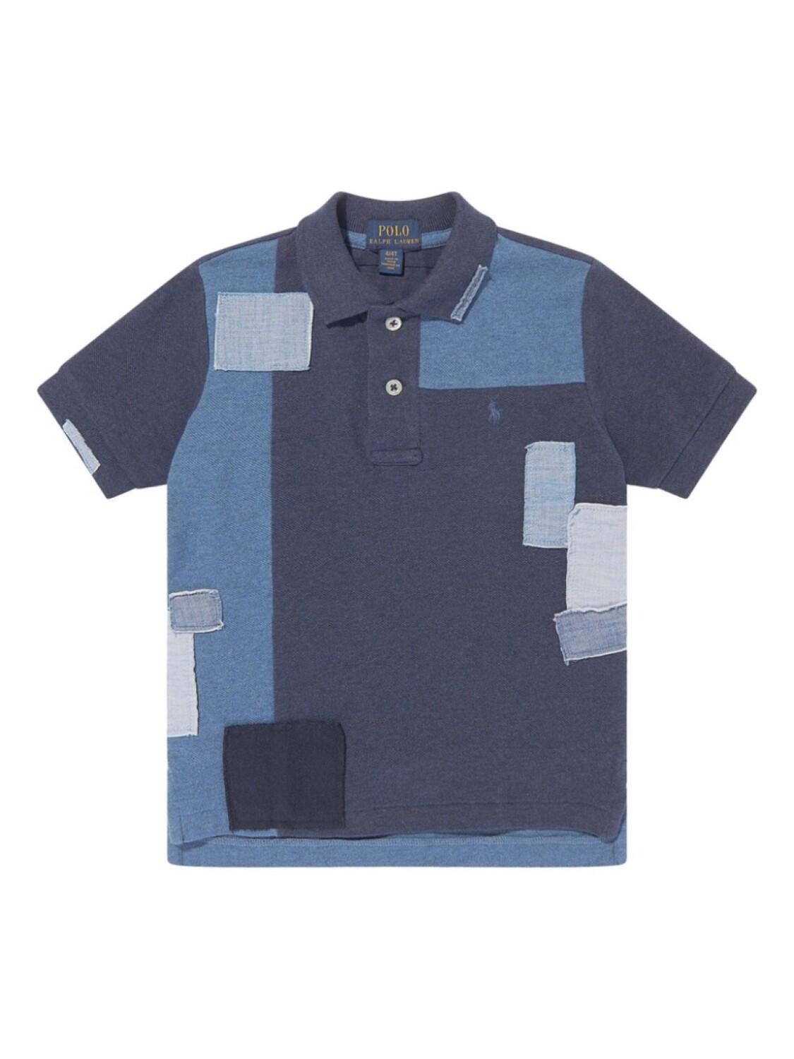 

Ralph Lauren Kids рубашка поло в технике пэчворк, синий