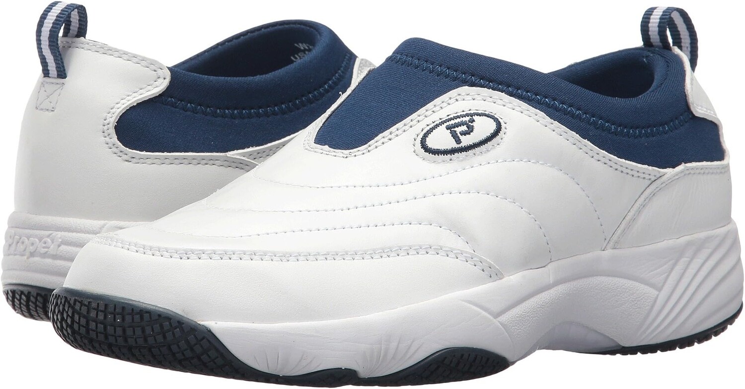 

Кроссовки Wash & Wear Slip-On II Propet, цвет White/Navy Leather, Белый, Кроссовки Wash & Wear Slip-On II Propet, цвет White/Navy Leather