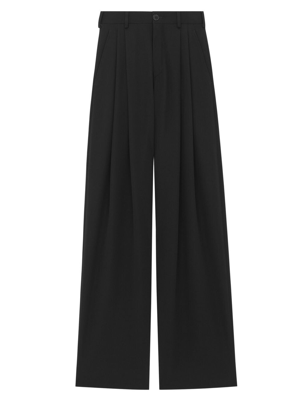 

Широкие брюки из шелкового бархата Saint Laurent, черный