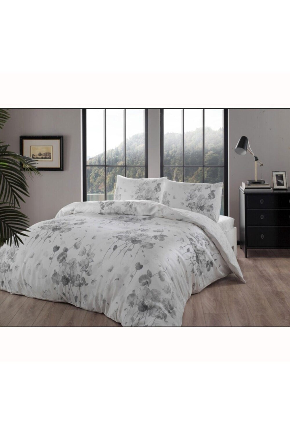 

Комплект пододеяльников двойной Linens Allday Clermont Satin, серый