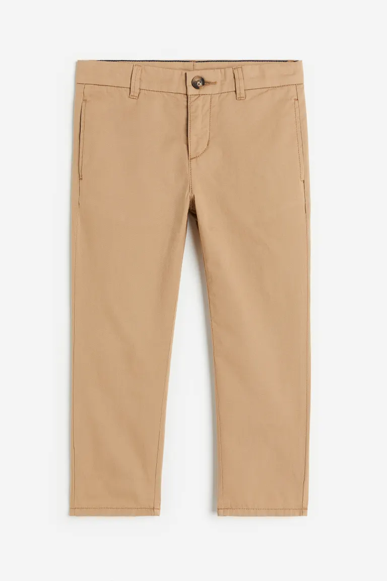 Габардиновые брюки чинос H&M, бежевый
