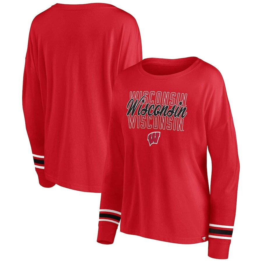 

Футболка с длинным рукавом Fanatics Branded Wisconsin Badgers, красный