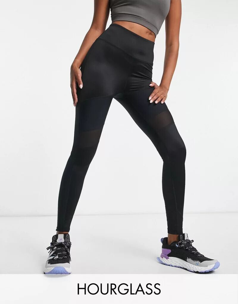 

Матовые и блестящие тренировочные леггинсы ASOS 7/8 Hourglass