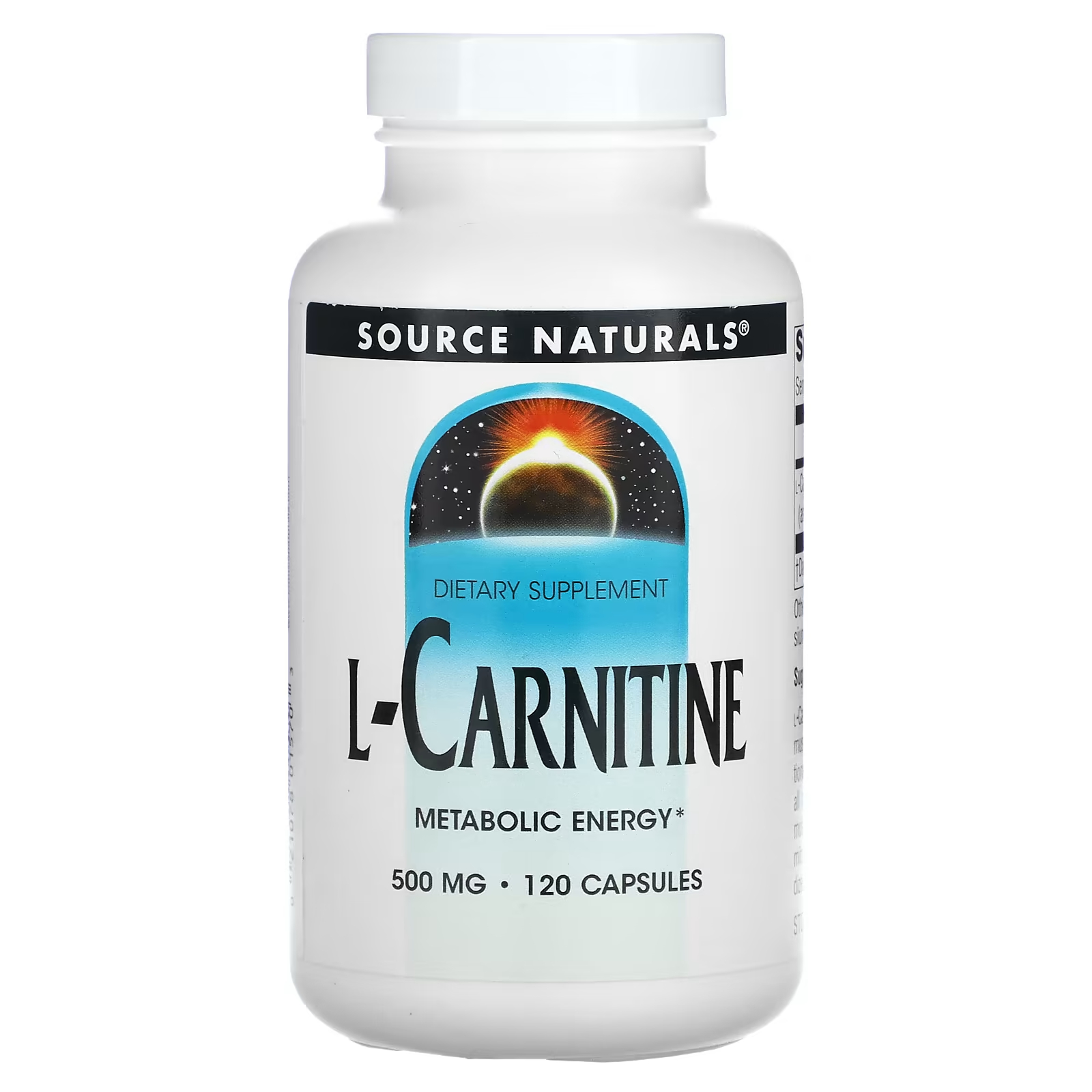 L-карнитин Source Naturals, 500 мг, 120 капсул source naturals nko neptune krill oil 500 мг 120 капсул