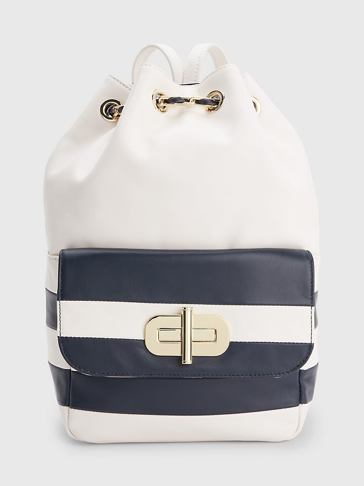 

Полосатый кожаный рюкзак Turnlock Tommy Hilfiger