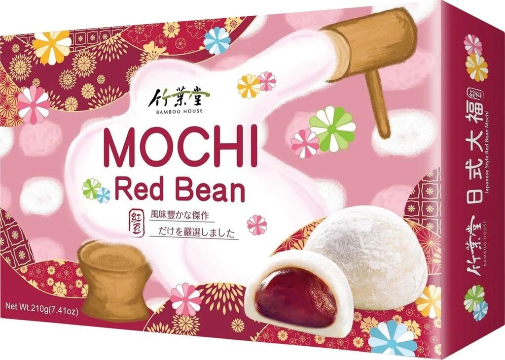 

210 г ] Bamboo House Red Bean Mochi | Красная фасоль | Липкий рисовый пирог с красной фасолью | японский стиль