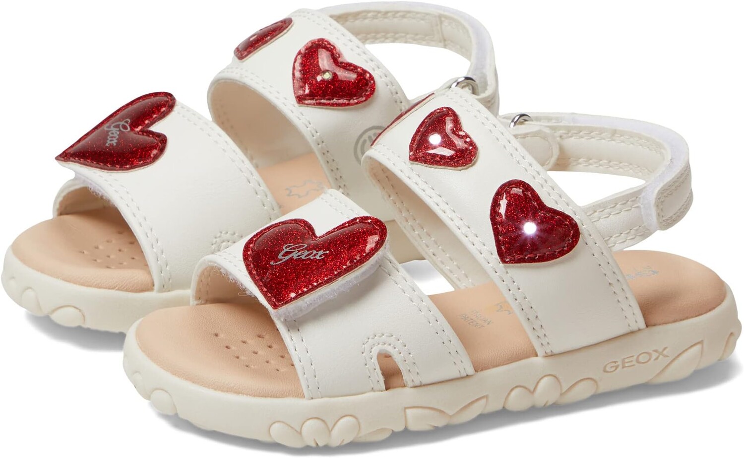 

Сандалии на плоской подошве Sandal Haiti 21 Geox, белый/красный