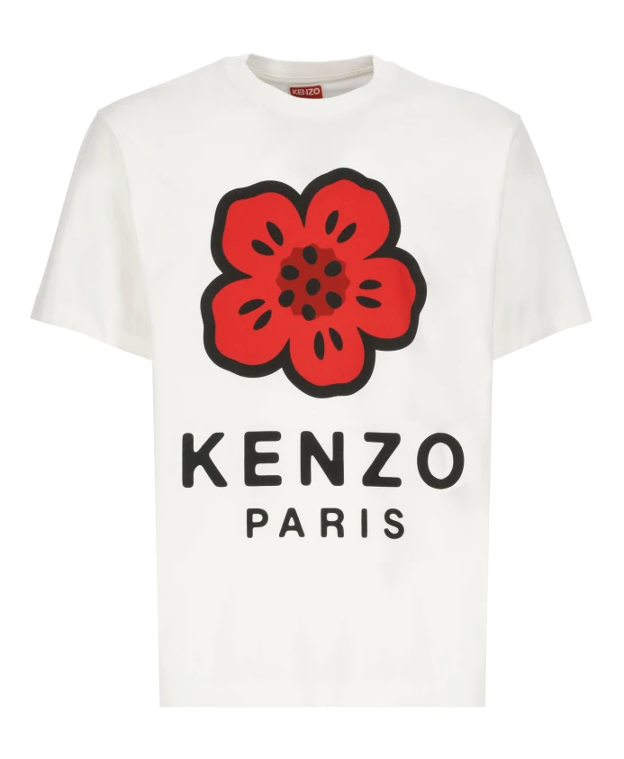 

Футболка с цветочным принтом Kenzo, белый