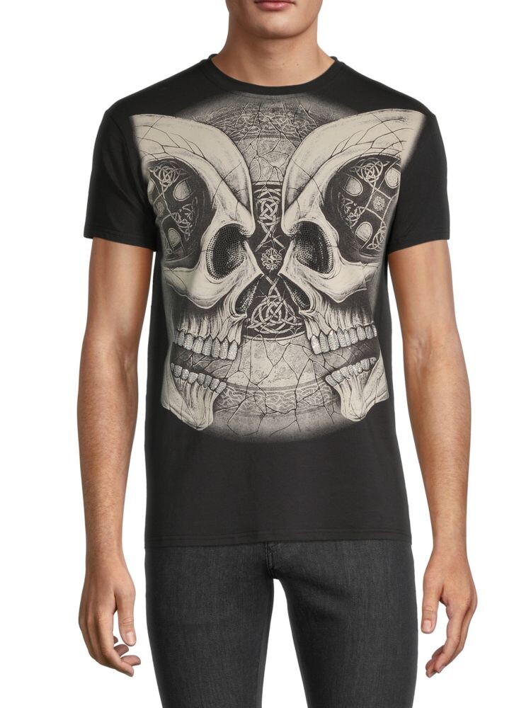 

Футболка с рисунком Dualing Skull и стразами Heads Or Tails, черный