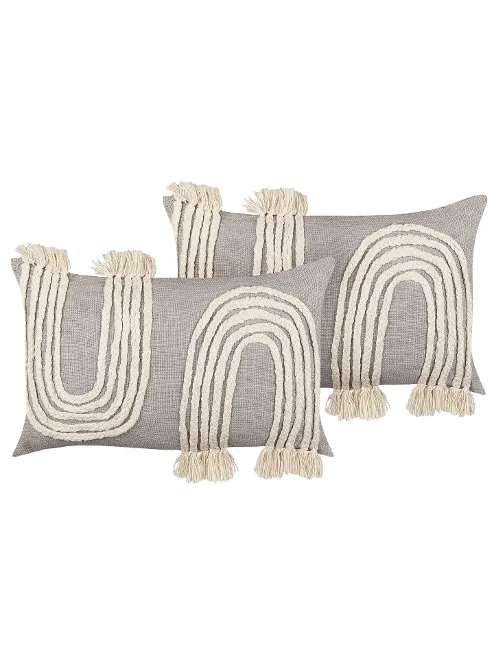 

Декоративная подушка Beliani 2er Set Deko OCIMUM, цвет grau/beige