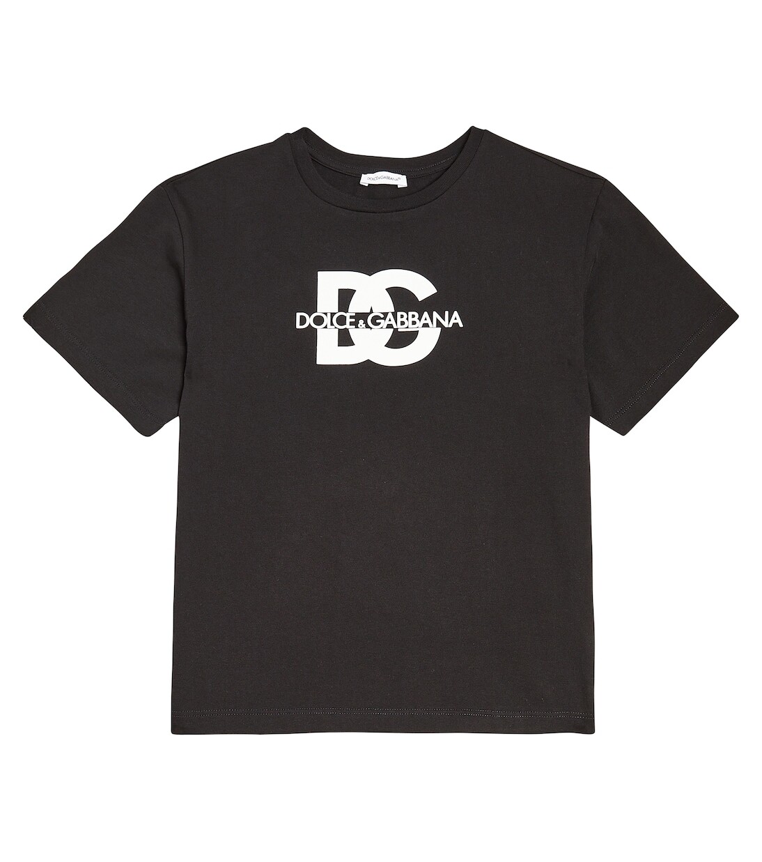 

Футболка из хлопкового джерси с логотипом Dolce&Gabbana Kids, черный