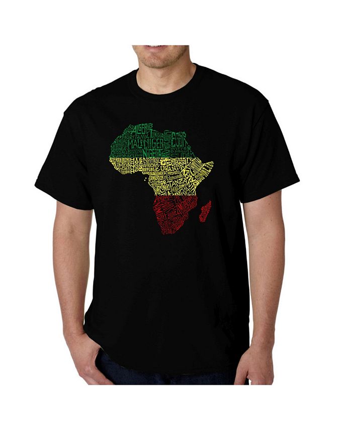 Мужская футболка Word Art - Страны Африки LA Pop Art, черный страны африки женская рубашка летучая мышь word art la pop art темно синий